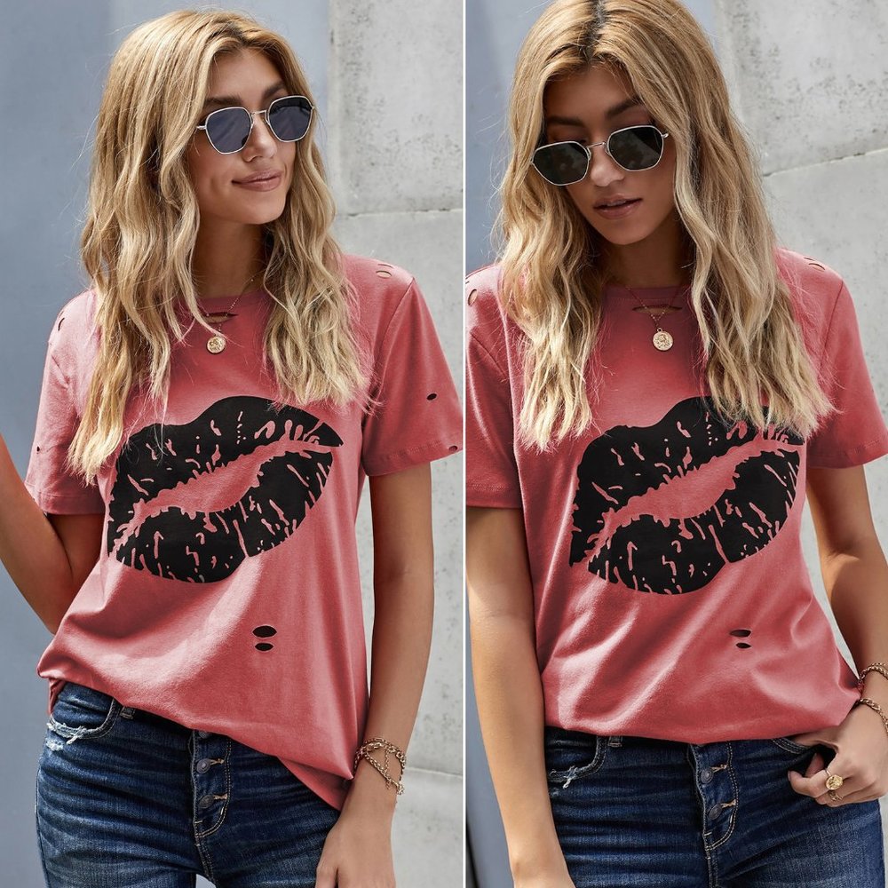 Kiss Me Distressed Graphic Tee